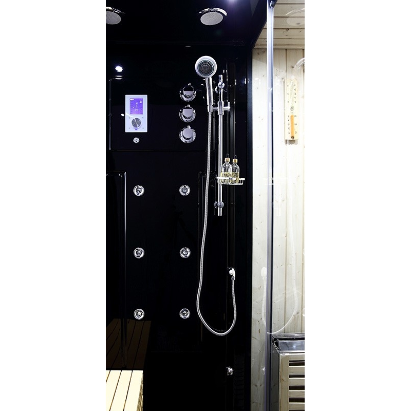 Combi Sauna Douche Hammam Boreal® SH180-D Black droite