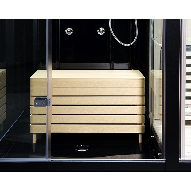 Combi Sauna Douche Hammam Boreal® SH180-D Black droite