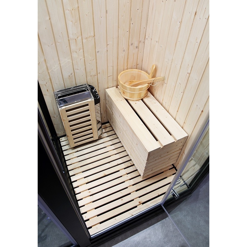 Combi Sauna Douche Hammam Boreal® SH180-D Black droite