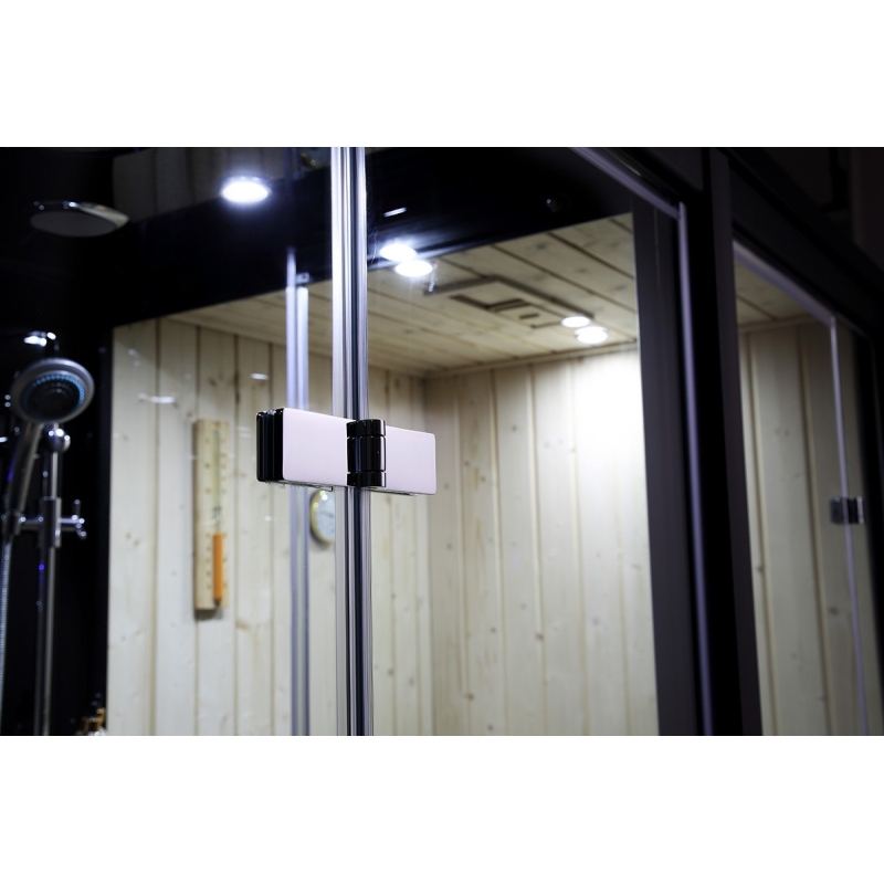 Combi Sauna Douche Hammam Boreal® SH180-D Black droite