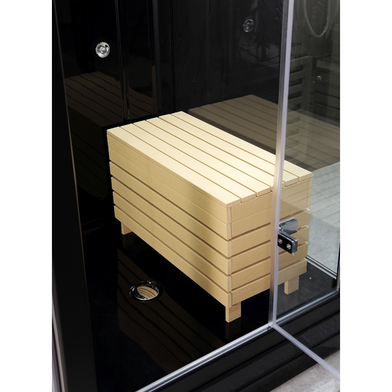 Combi Sauna Douche Hammam Boreal® SH180-G Black Gauche