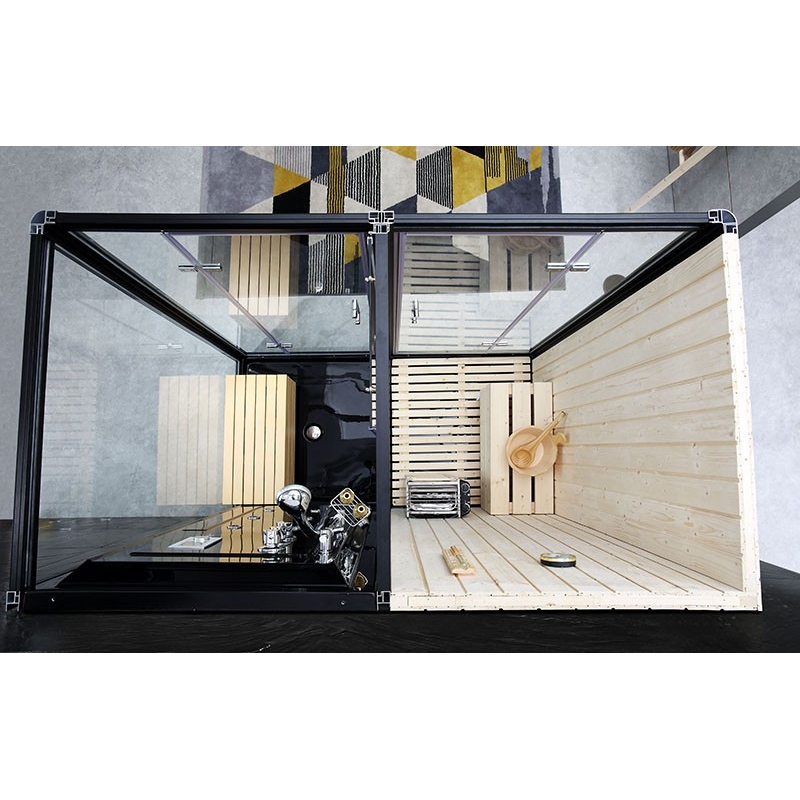 Combi Sauna Douche Hammam Boreal® SH180-G Black Gauche