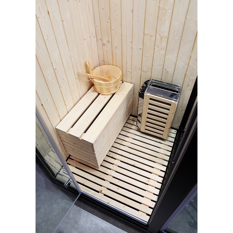 Combi Sauna Douche Hammam Boreal® SH180-G Black Gauche