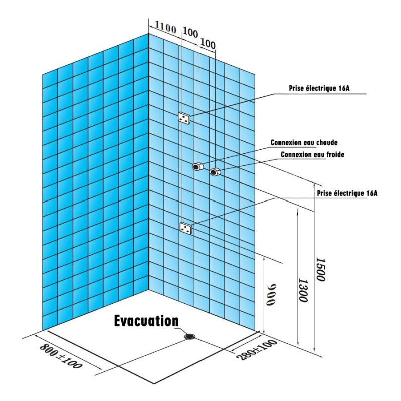 Combi Sauna Douche Hammam Boreal® SH180-G Black Gauche
