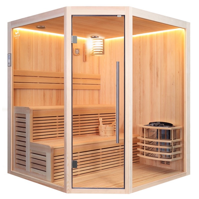 Sauna d'angle Boreal® Evasion Baltik 5 places - 180x180x210 cm