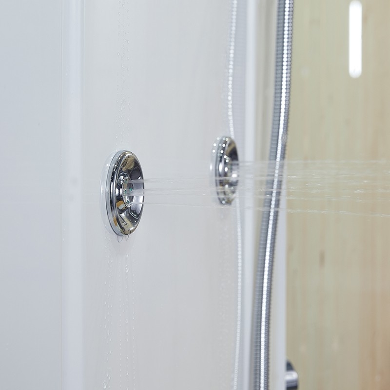 Combi Sauna Douche Hammam Boreal® SH180-D Blanc Gauche