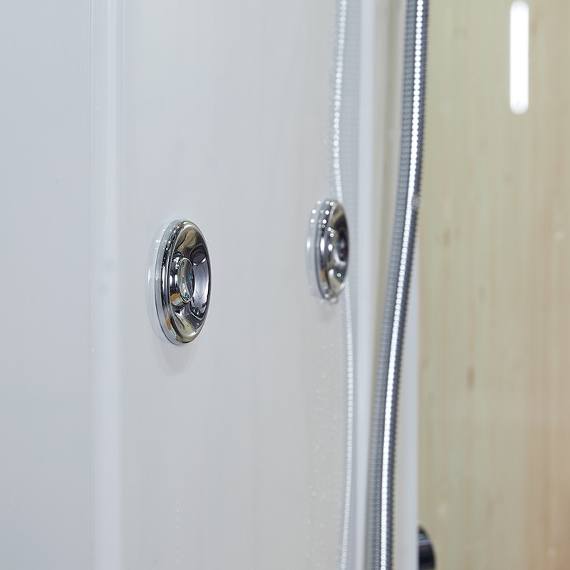 Combi Sauna Douche Hammam Boreal® SH180-D Blanc Gauche