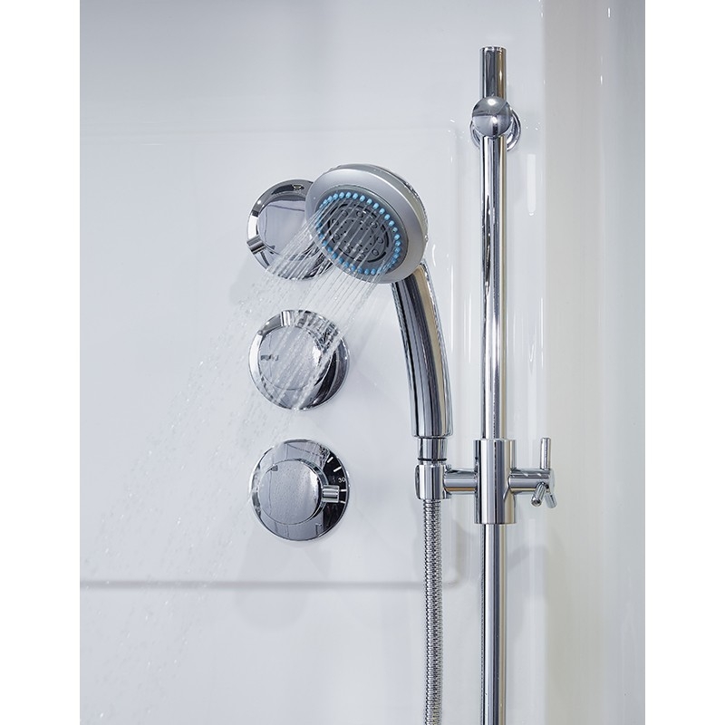 Combi Sauna Douche Hammam Boreal® SH180-D Blanc Gauche