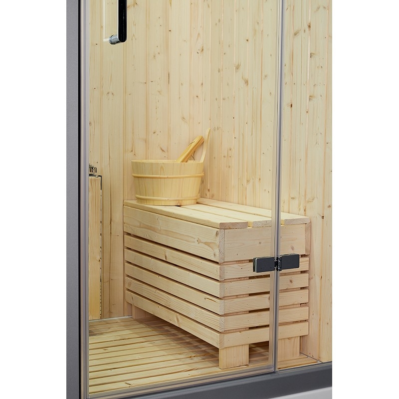Combi Sauna Douche Hammam Boreal® SH180-D Blanc Gauche