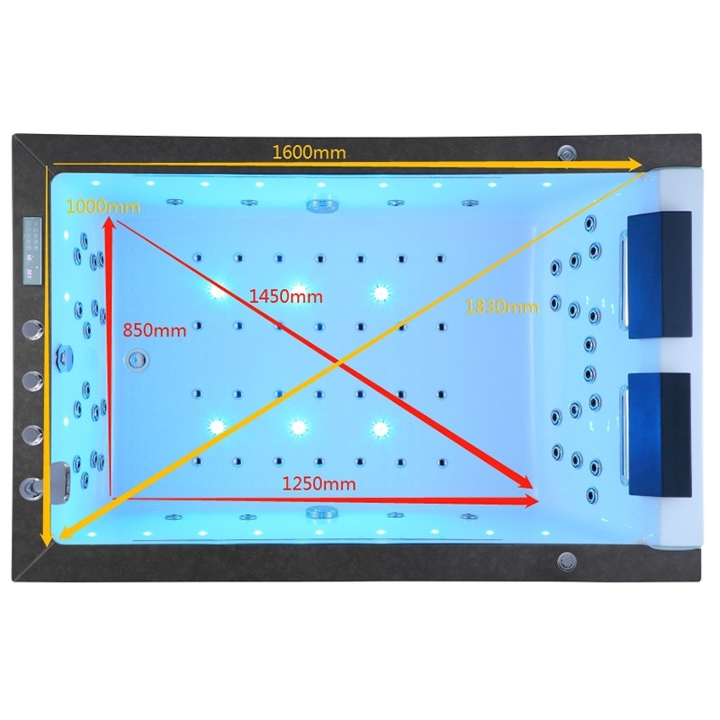 BAIGNOIRE BALNEO LORD DUO BLANC 2 PLACES ARCHIPEL® 185X120 - DROITE