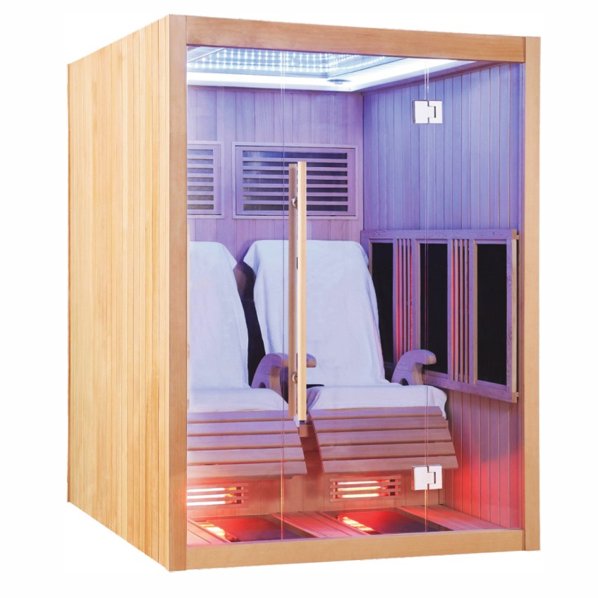 Sauna infrarouge Boreal® JAZZ DUO - 2 fauteuils inclinables à spectre complet 150x180 cm