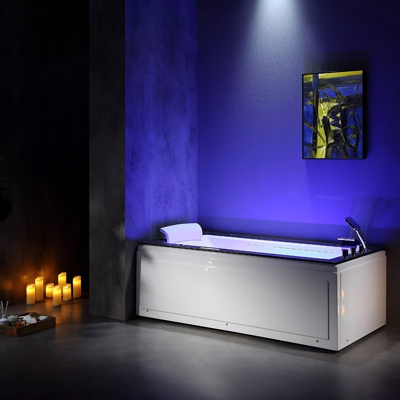Baignoire Balnéo LORD SOLO MAX Black DROITE - 1 Place ARCHIPEL® 180X90