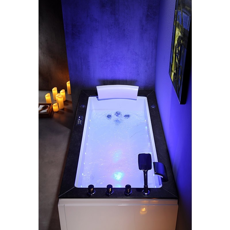 Baignoire Balnéo LORD SOLO MAX Black DROITE - 1 Place ARCHIPEL® 180X90