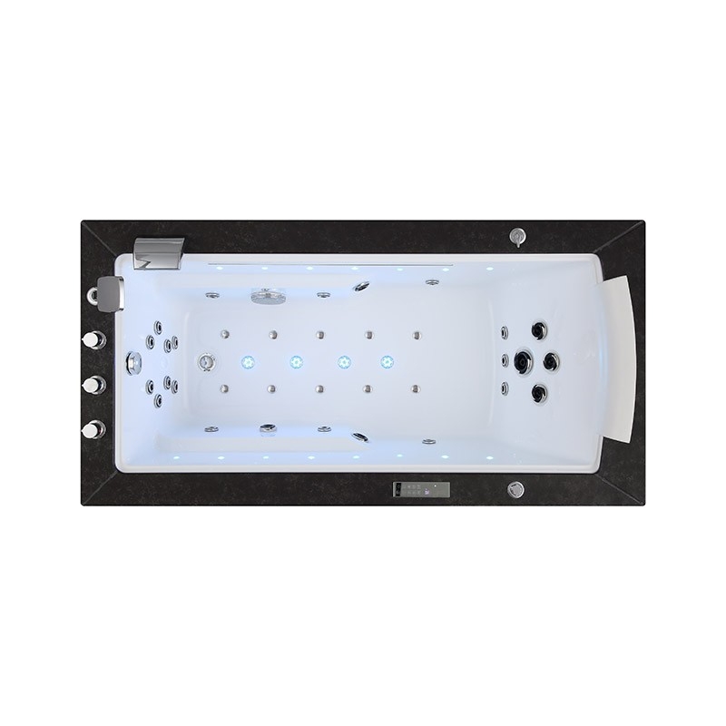 Baignoire Balnéo LORD SOLO MAX Black GAUCHE - 1 Place ARCHIPEL® 180X90