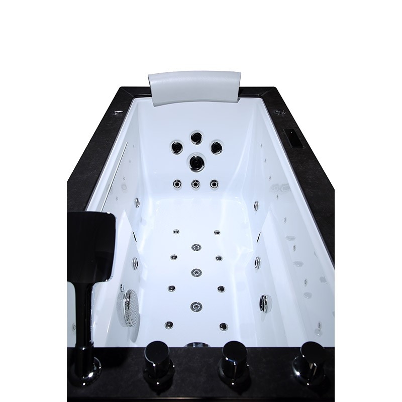 Baignoire Balnéo LORD SOLO MAX Black GAUCHE - 1 Place ARCHIPEL® 180X90