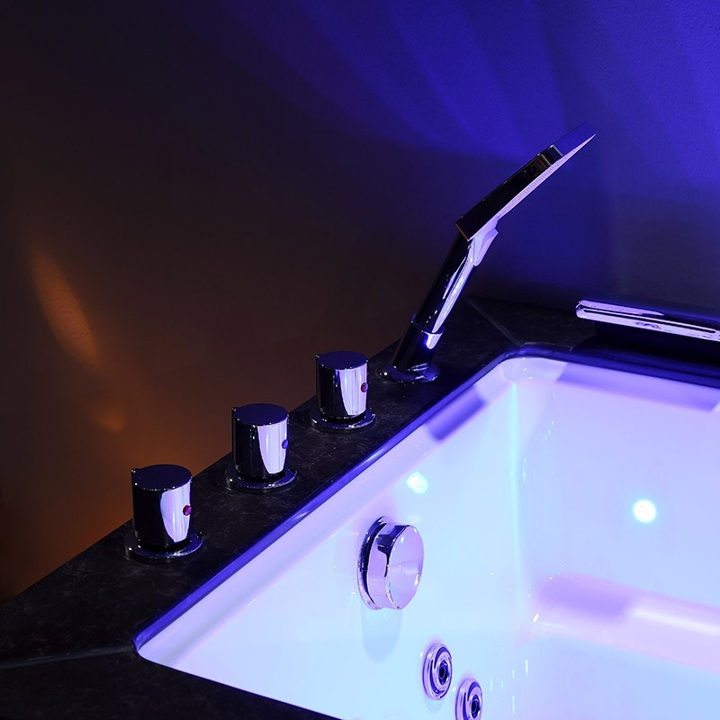 Baignoire Balnéo LORD SOLO MAX Black GAUCHE - 1 Place ARCHIPEL® 180X90