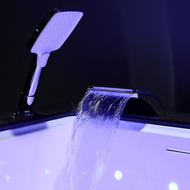 Baignoire Balnéo LORD SOLO MAX Black GAUCHE - 1 Place ARCHIPEL® 180X90