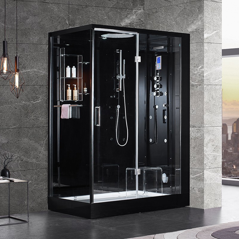 Cabine douche Hammam DUO Archipel Pro 145D BLACK 145x95cm 2 place