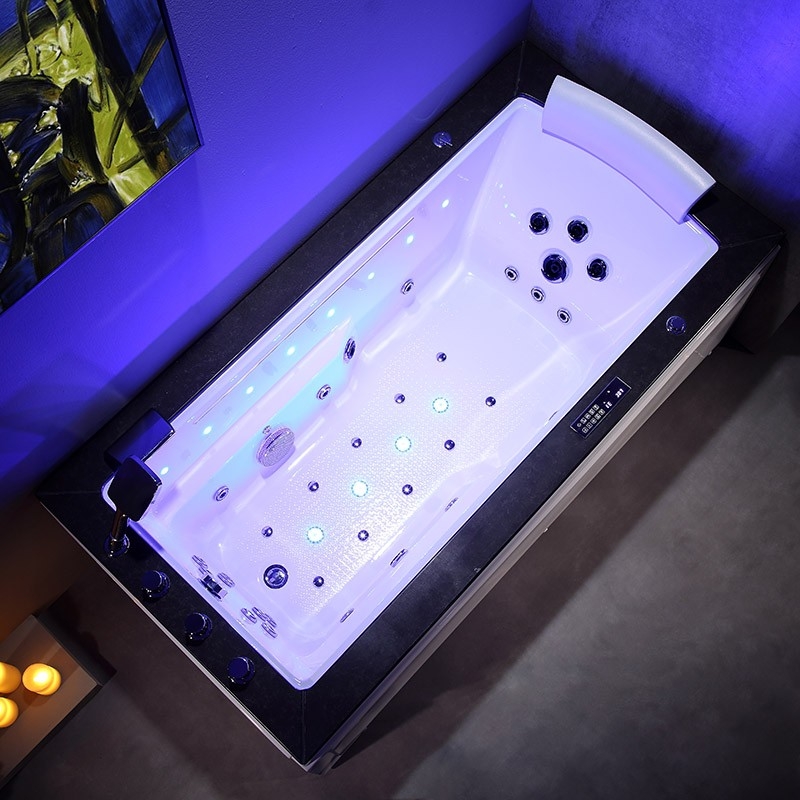 Baignoire Balnéo LORD SOLO MAX Black GAUCHE - 1 Place ARCHIPEL® 180X90