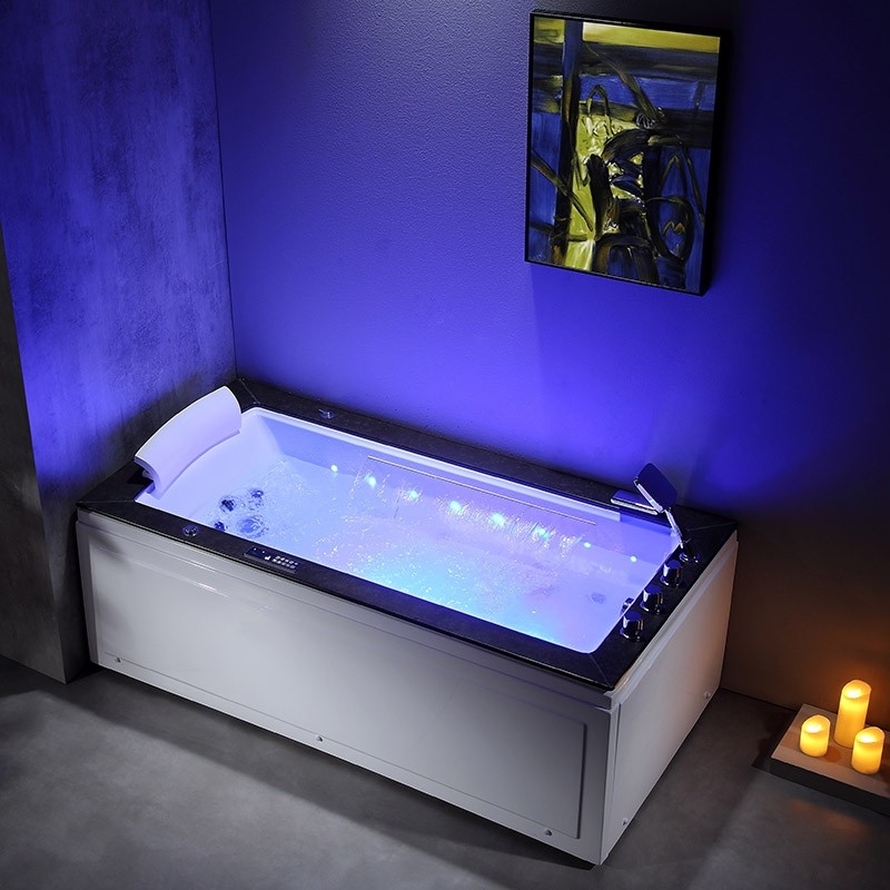 Baignoire Balnéo LORD SOLO MAX Black DROITE - 1 Place ARCHIPEL® 180X90