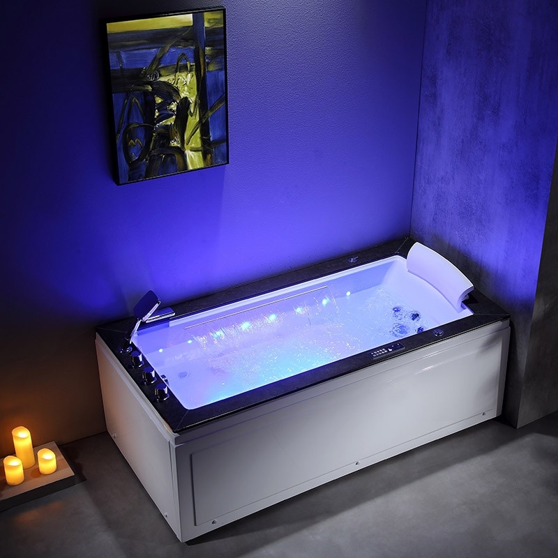 Baignoire Balnéo LORD SOLO MAX Black GAUCHE - 1 Place ARCHIPEL® 180X90