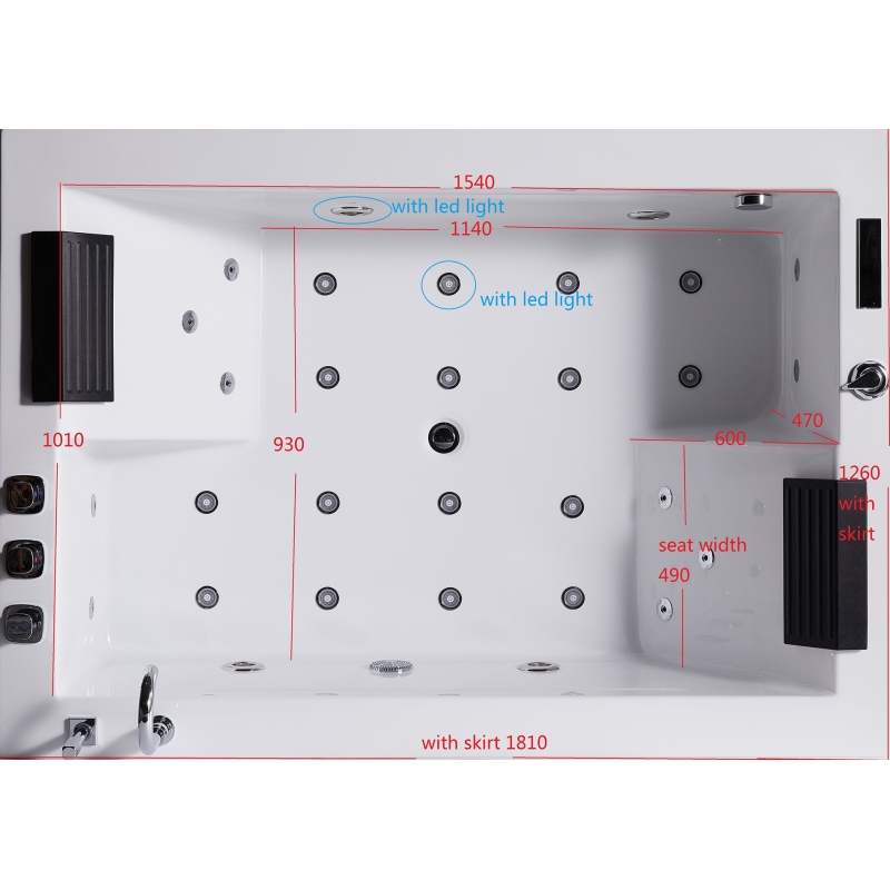 Baignoire Balneo Zeland® NIAGARA Duo 180x126