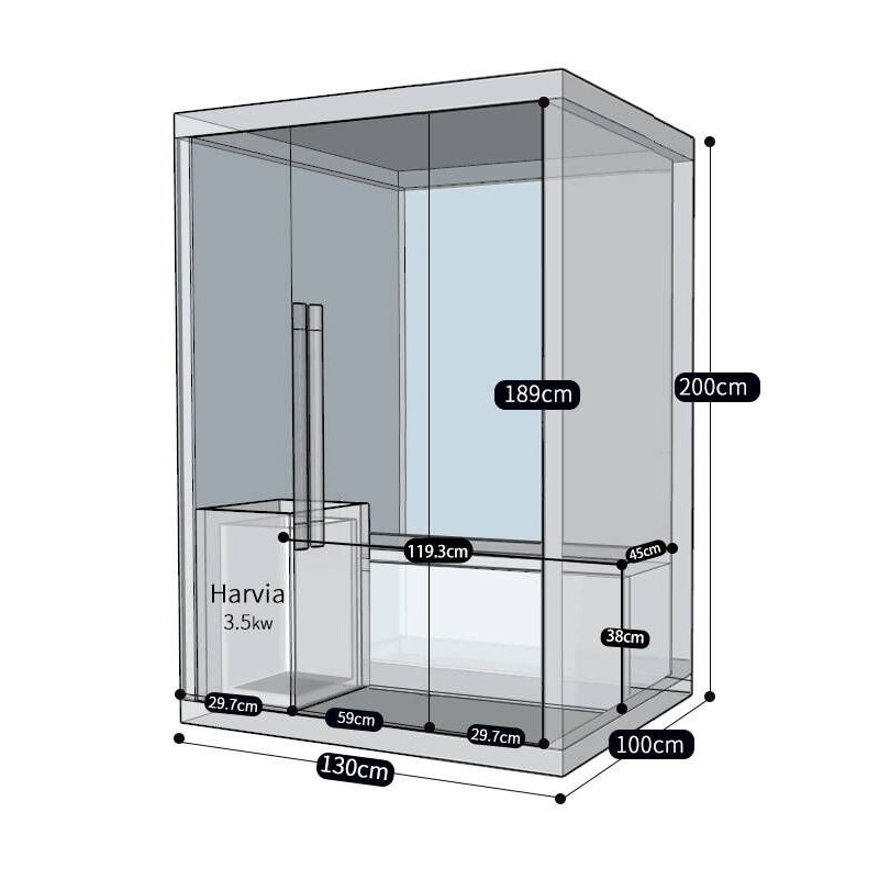 Sauna finlandais Nordica® Vapeur V12 - 1-2 places - 130 x 100 x H.200