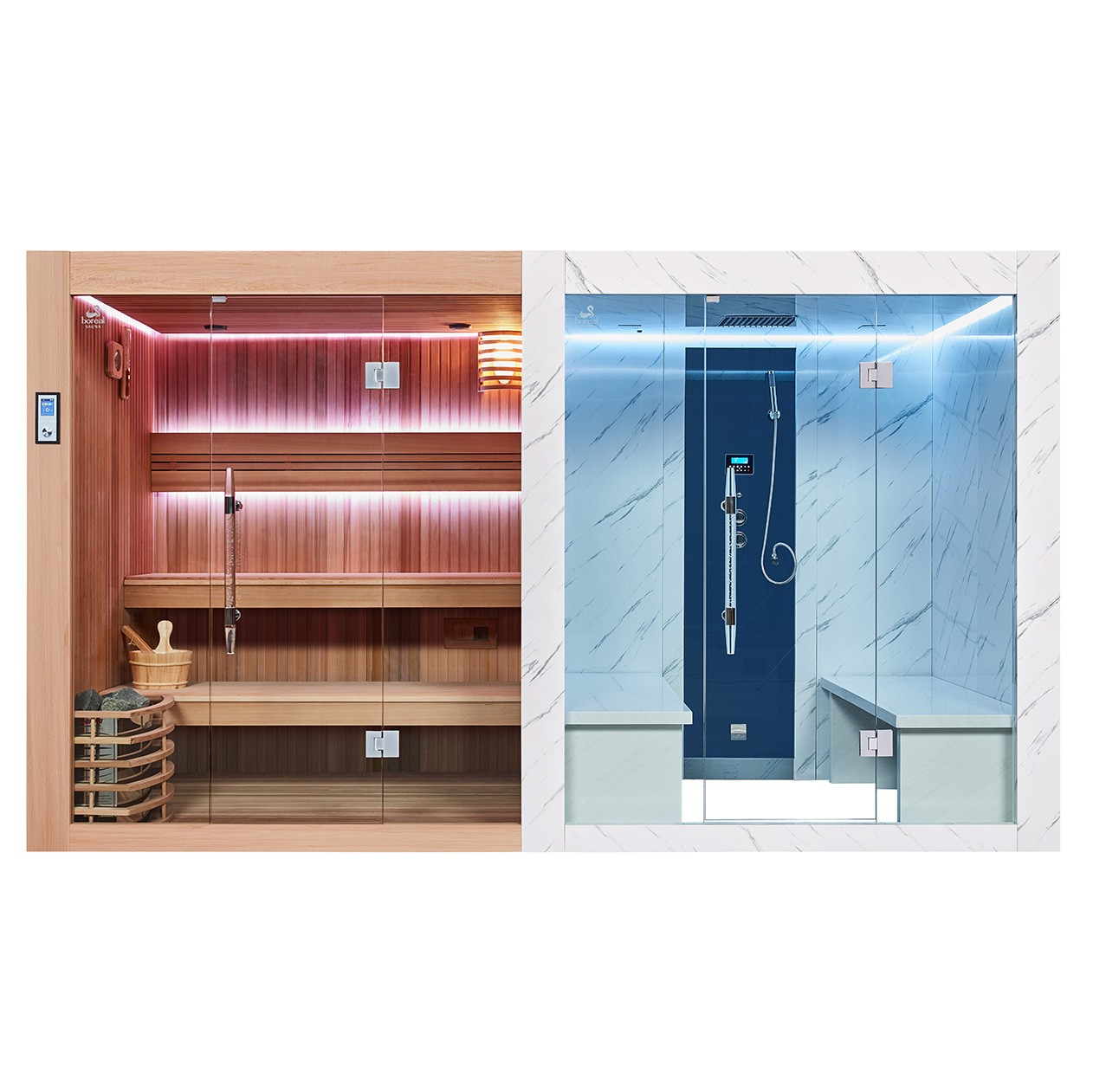 Combi Sauna Hammam BOREAL® SENSATION - 8/9 PLACES-360*160*200