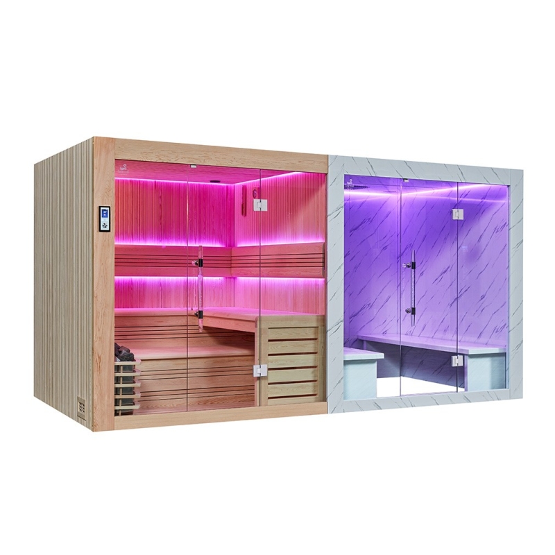 Combi Sauna Hammam BOREAL® SEQUOIA 4X2 mètres