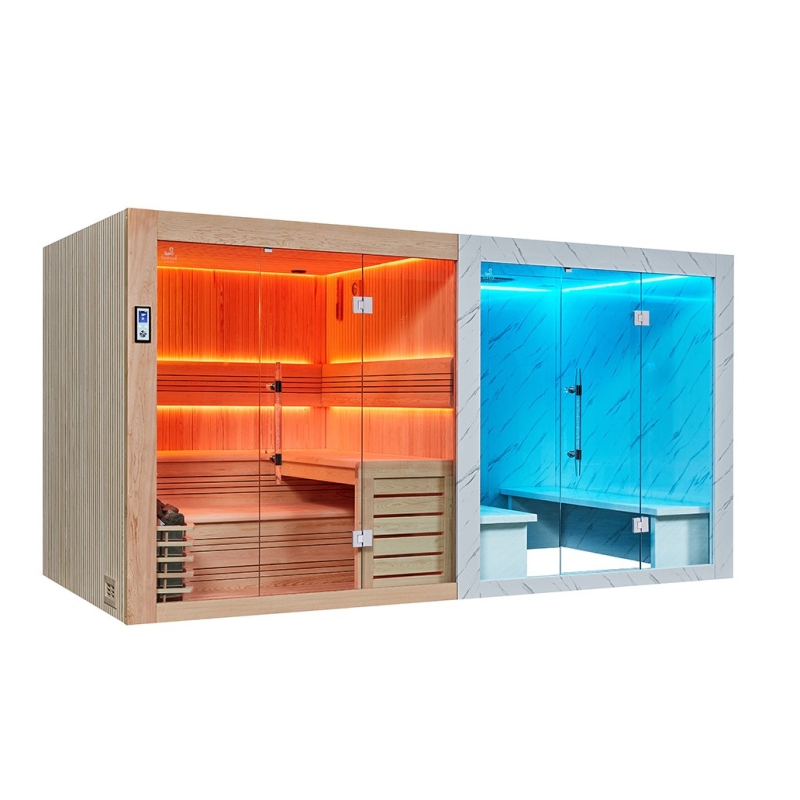 Combi Sauna Hammam BOREAL® SEQUOIA 4X2 mètres