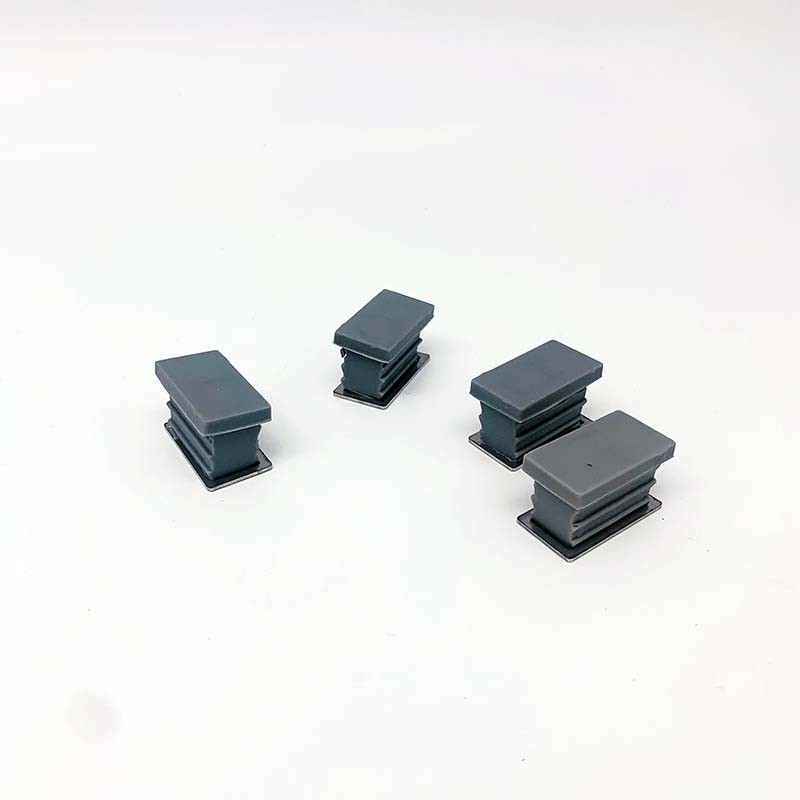 Lot de 4 pieds en caoutchouc - siège noir Boreal