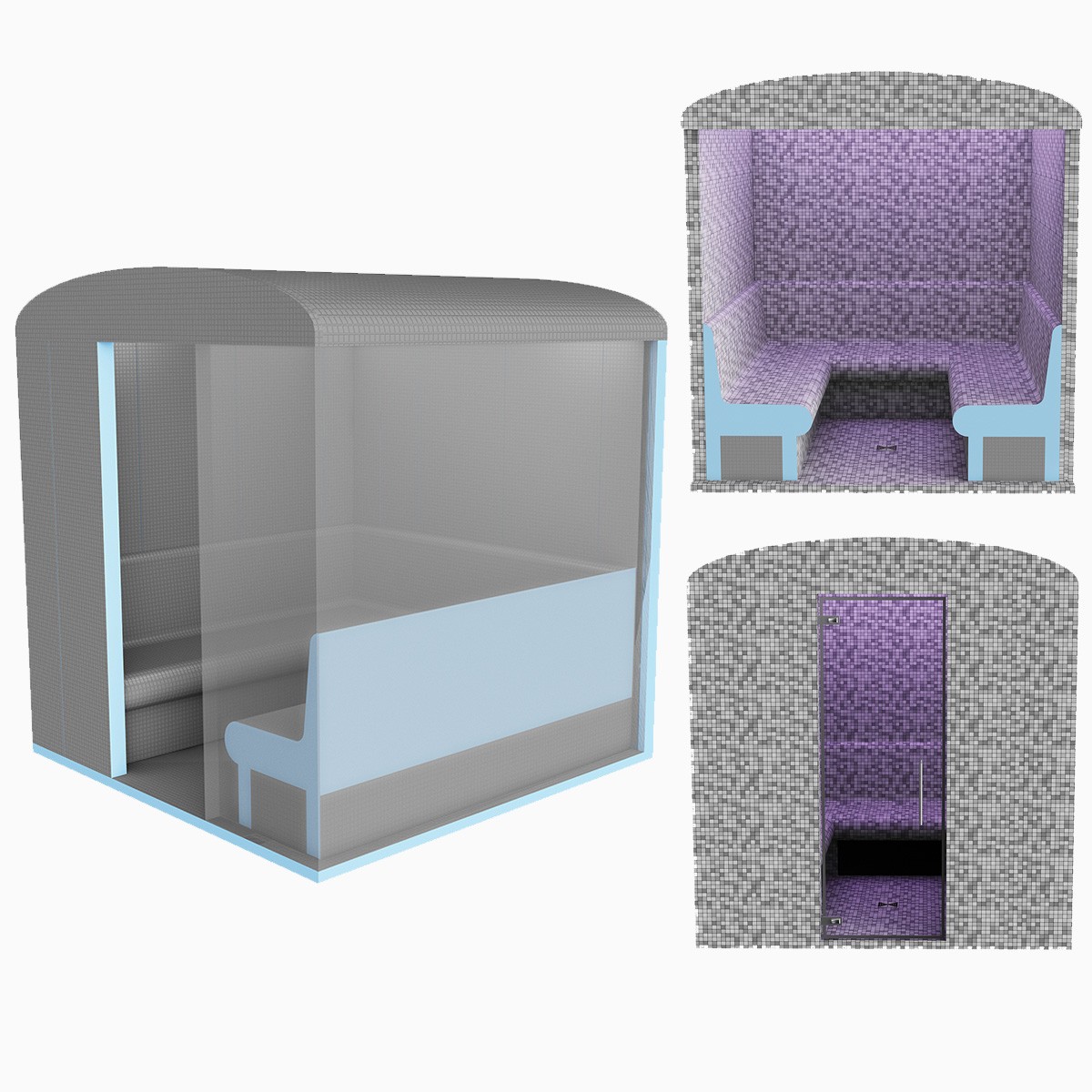 Kit Hammam à Carreler RIAD 6 - 210*210 cm- 4 places