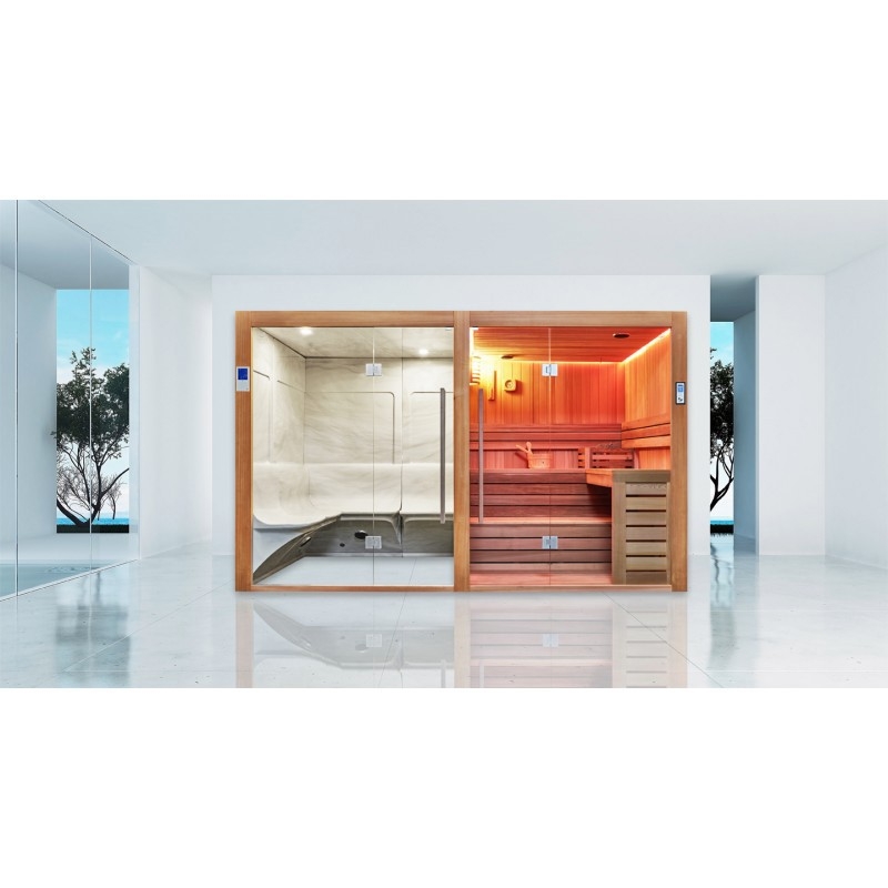 Combiné Sauna Hammam Boreal® Sublimation en Cèdre Rouge - 8 places - 340*175*210