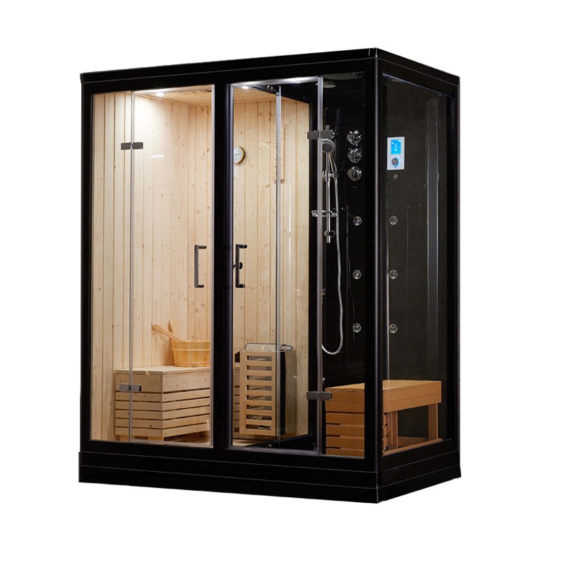 Combi Sauna Douche Hammam Boreal® SH180-G Black Gauche