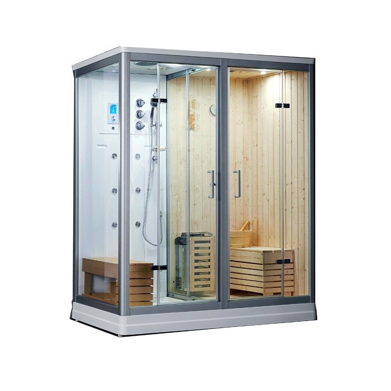 Combi Sauna Douche Hammam Boreal® SH180-D Blanc Gauche