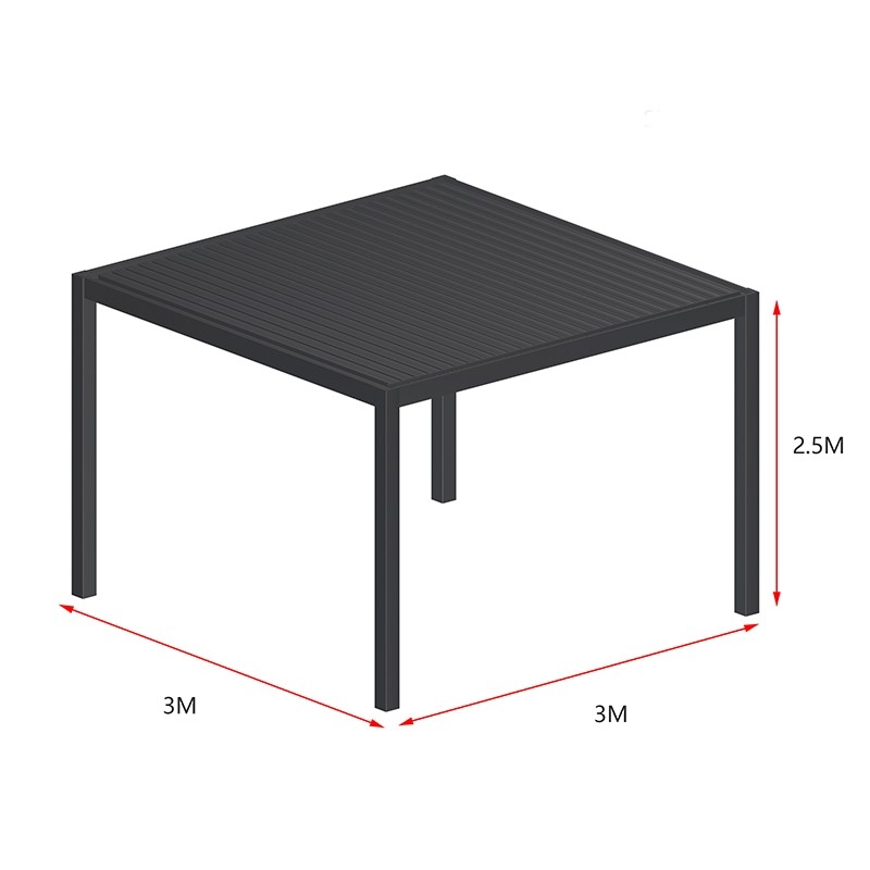 Pergola Bioclimatique Aluminium motorisée 3x3m - François Roger® -  gris anthracite, 9m²