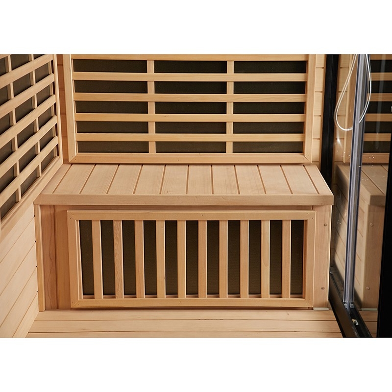 Combi Sauna Infrarouge Douche Hammam Boreal® IR-H-220G BLACK - gauche