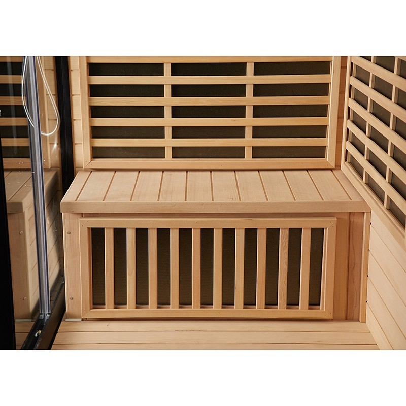 Combi Sauna Infrarouge Douche Hammam Boreal® IR-H-220G BLACK - gauche