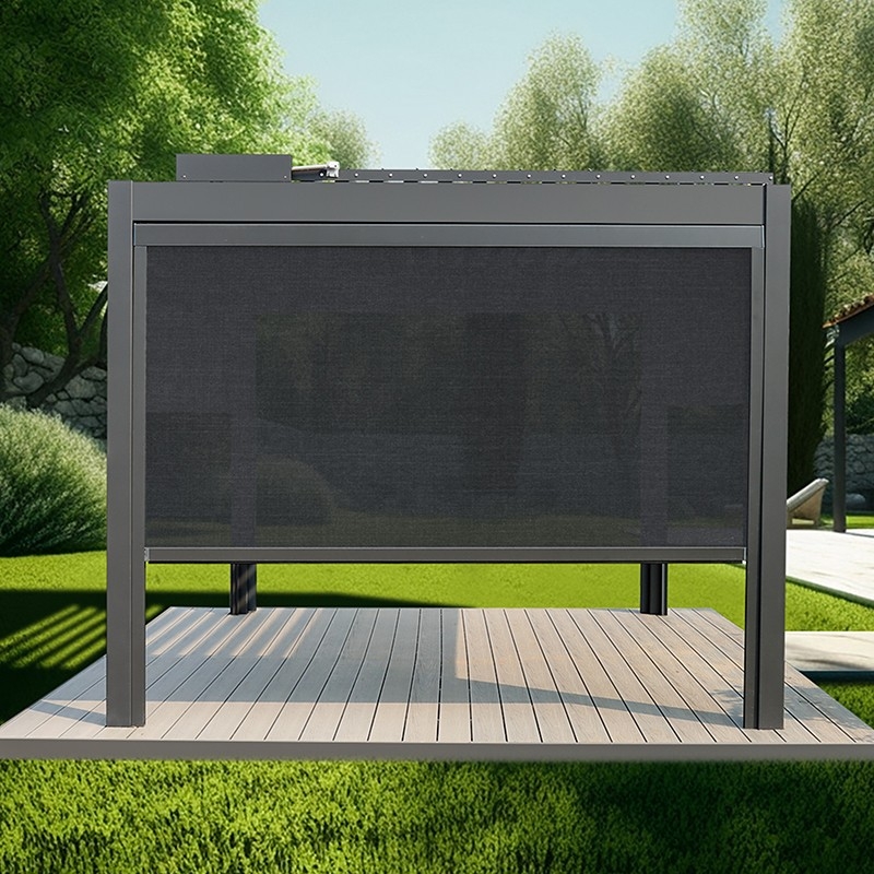 Pergola Bioclimatique Aluminium motorisée 3x3m - François Roger® -  gris anthracite, 9m²