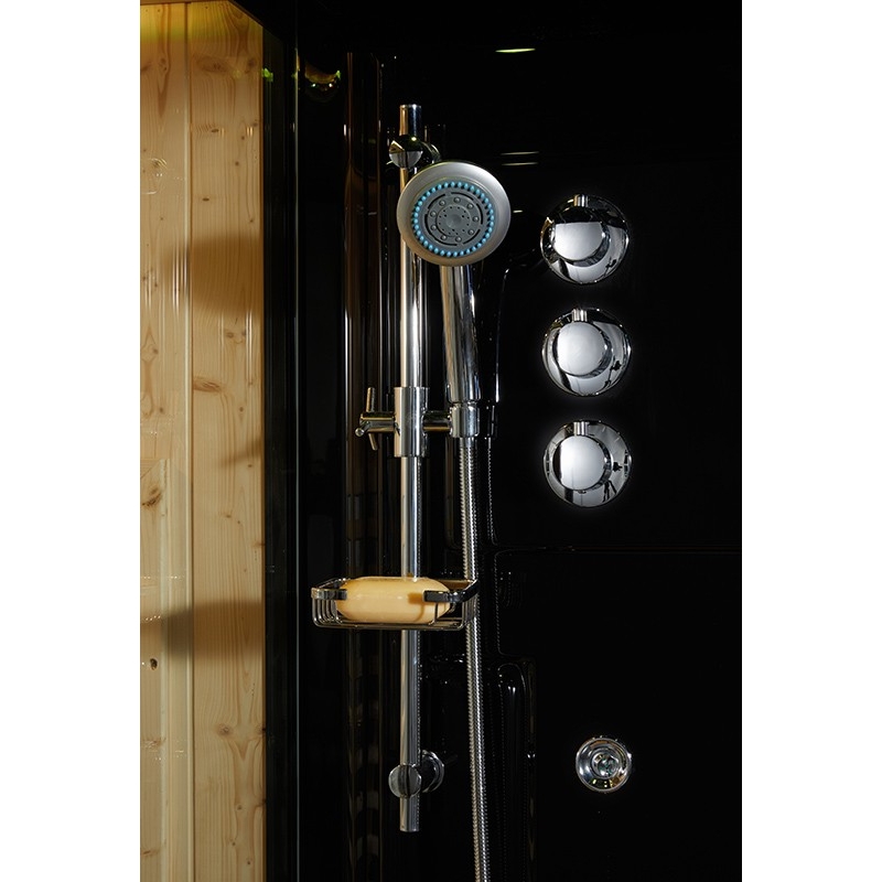 Combi Sauna Douche Hammam Boreal® SH180-D Black droite