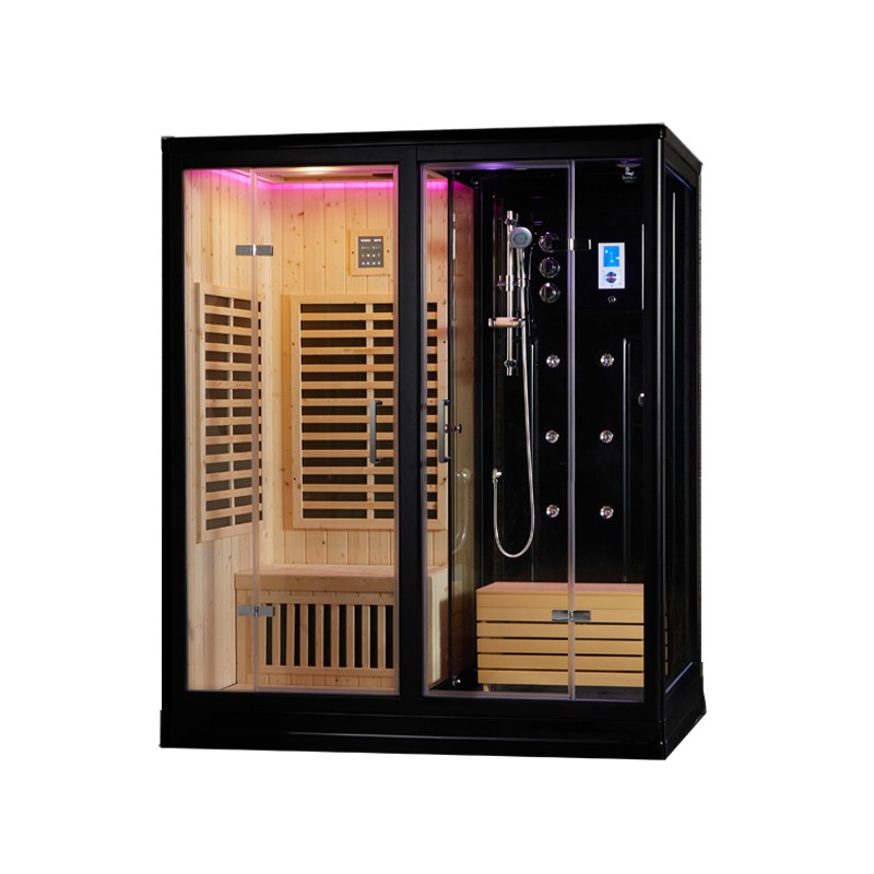 Combi Sauna Douche Hammam Boreal® SH180-D Black droite
