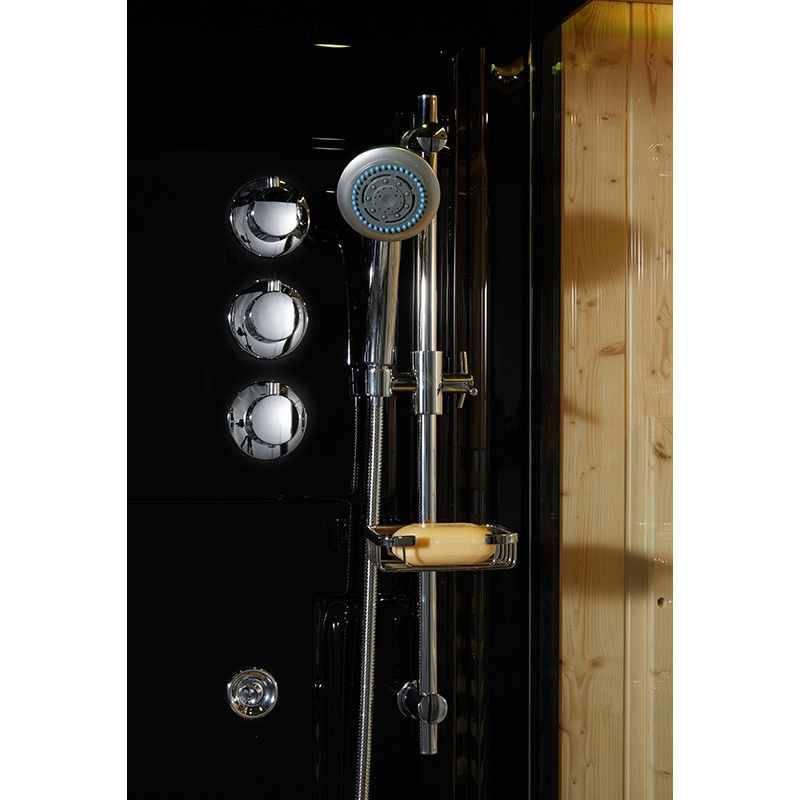 Combi Sauna Infrarouge Douche Hammam Boreal® IRH-180D - Droite