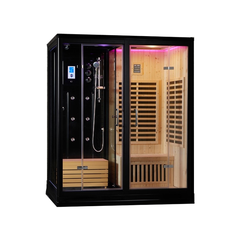 Combi Sauna Infrarouge Douche Hammam Boreal® IRH-180D - Droite