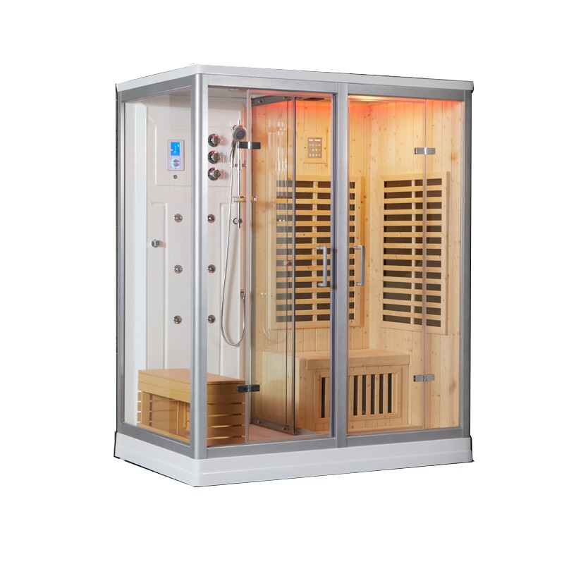 Combi Sauna Infrarouge Douche Hammam Boreal® IRH-180D - Droite