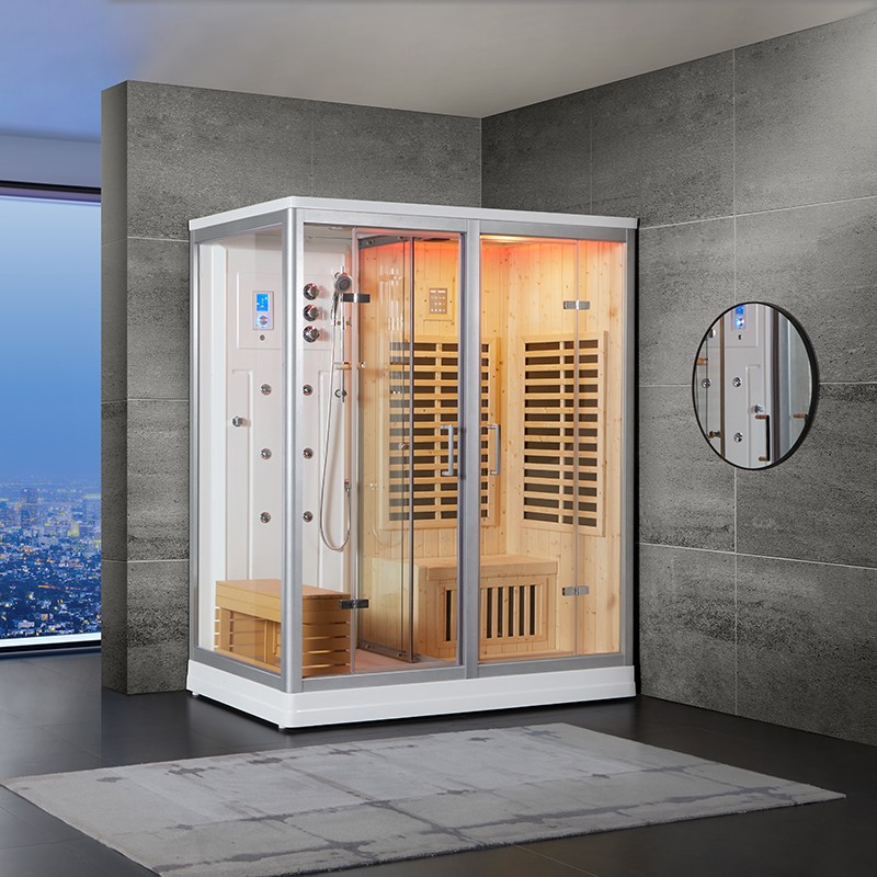 Combi Sauna Infrarouge Douche Hammam Boreal® IRH-180D - Droite