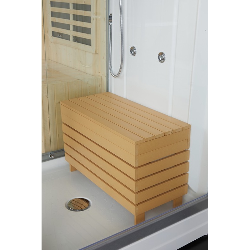 Combi Sauna Infrarouge Douche Hammam Boreal® IR-H 180G - Gauche