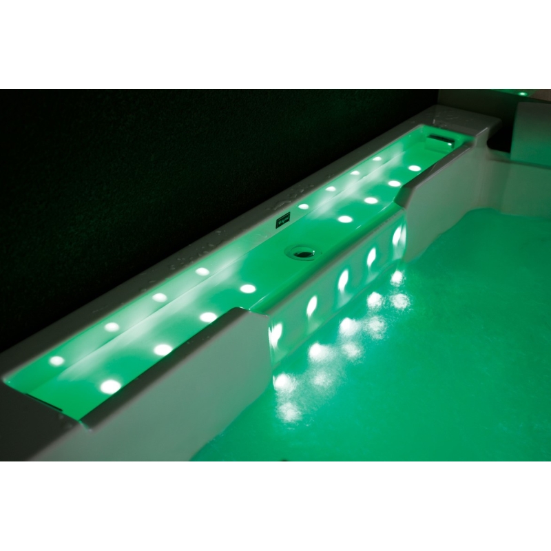 Baignoire Balneo Zeland® Zen'Spa Duo Droite 190x160 - Cascade avec LED verte