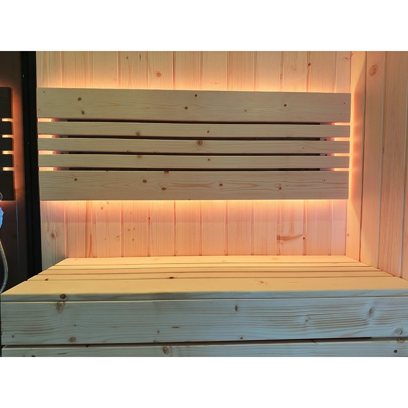 Combi Sauna Douche Hammam Boreal® SH220-D Black Edition - droite