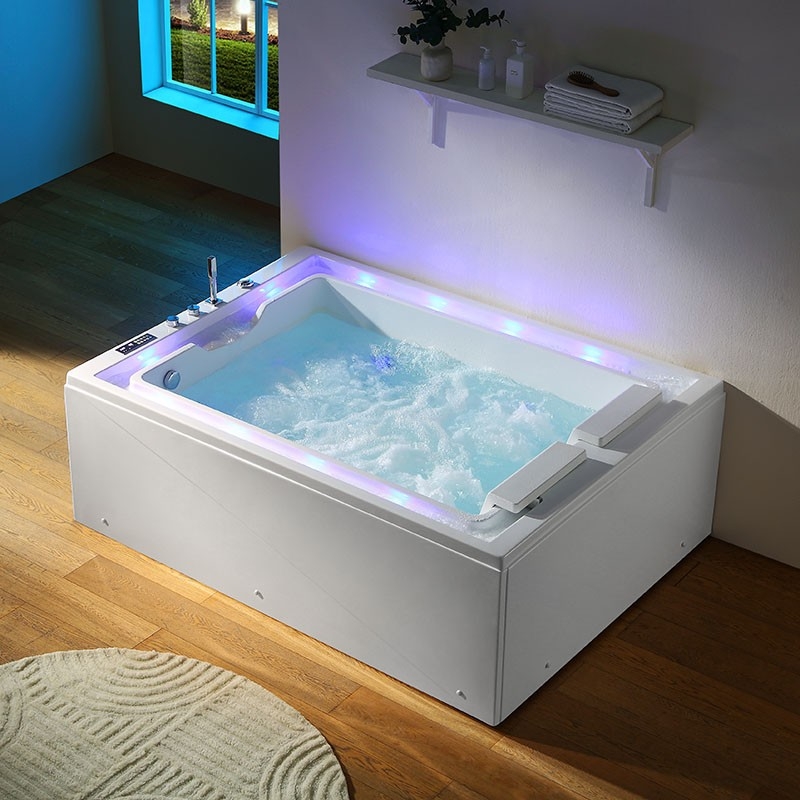 Baignoire balnéo VICTORIA BLANC 2 places 192x142 - Droite - 01