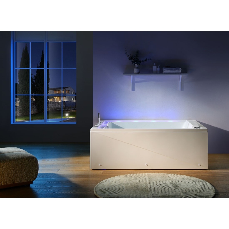 Baignoire balnéo VICTORIA BLANC 2 places 192x142 - Droite - vu du coté